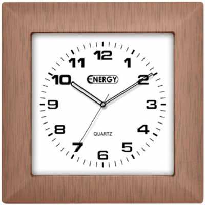 Часы настенные Energy Ec-14 Квадратные, цвет коричневый