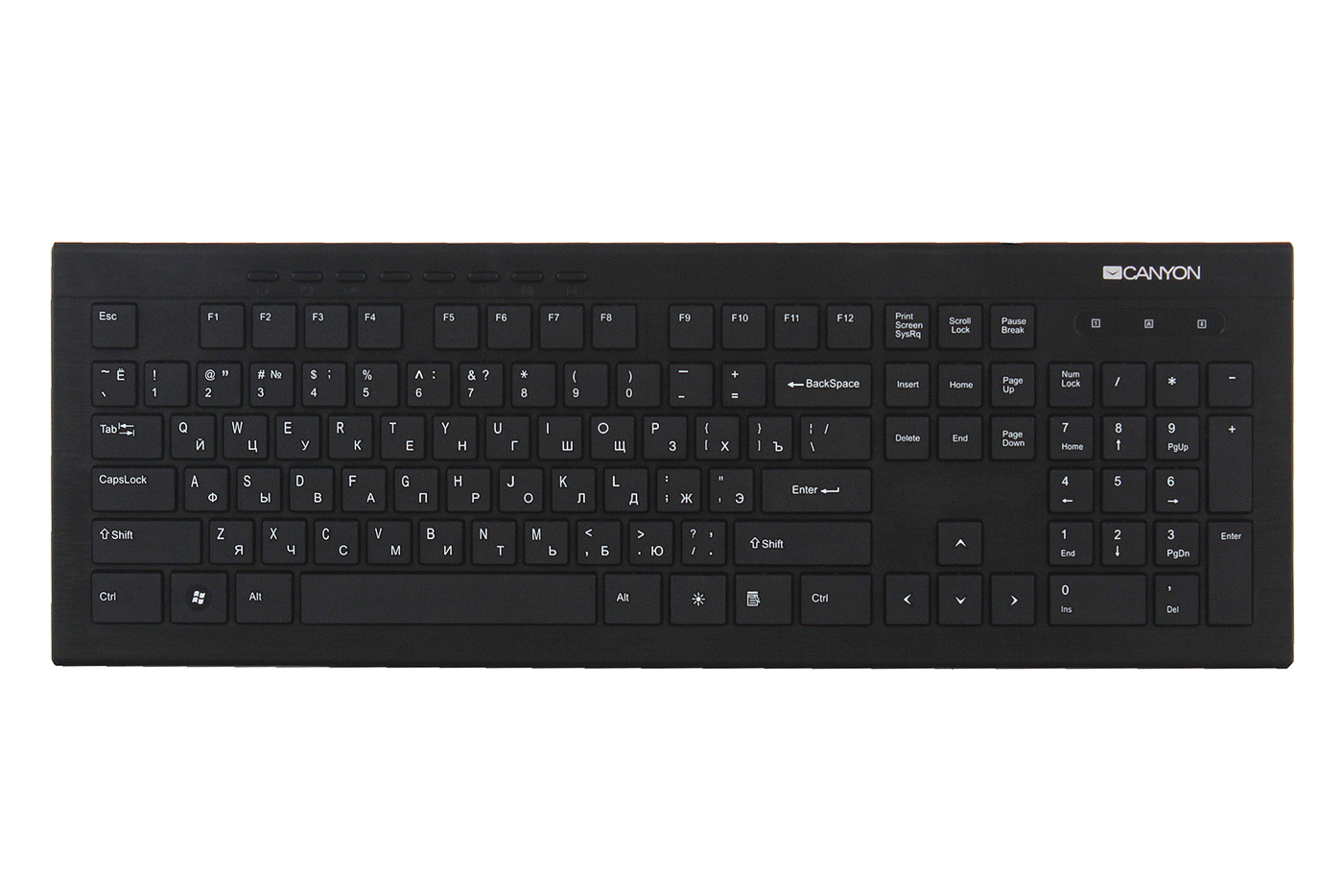 Клавиатура проводная Canyon Cns-Hkb2ru Slim, цвет черный