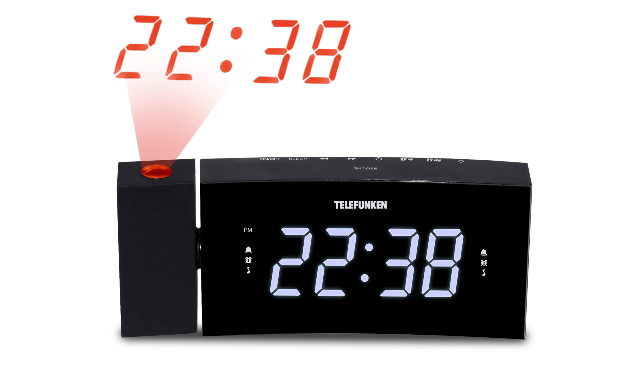 Настольные часы Telefunken Tf-1568u(Черный C Белым), цвет белый
