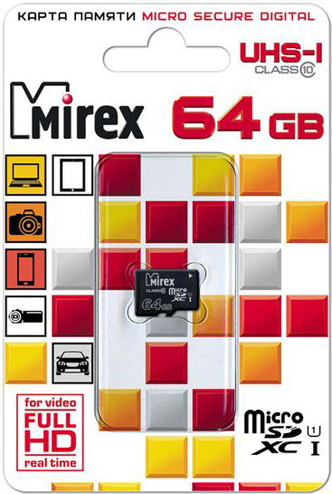 Карта памяти Mirex mirex microsdxc 64gb class 10 uhs-i (13612-mc10sd64)