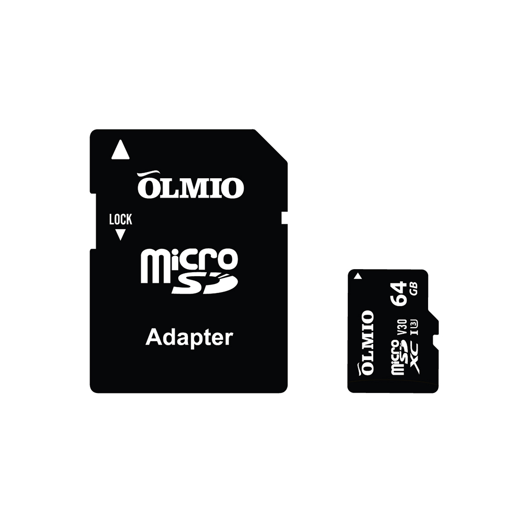 Карта памяти Olmio Microsdxc 64gb Uhs-I U3 V30 C Адаптером (039600)