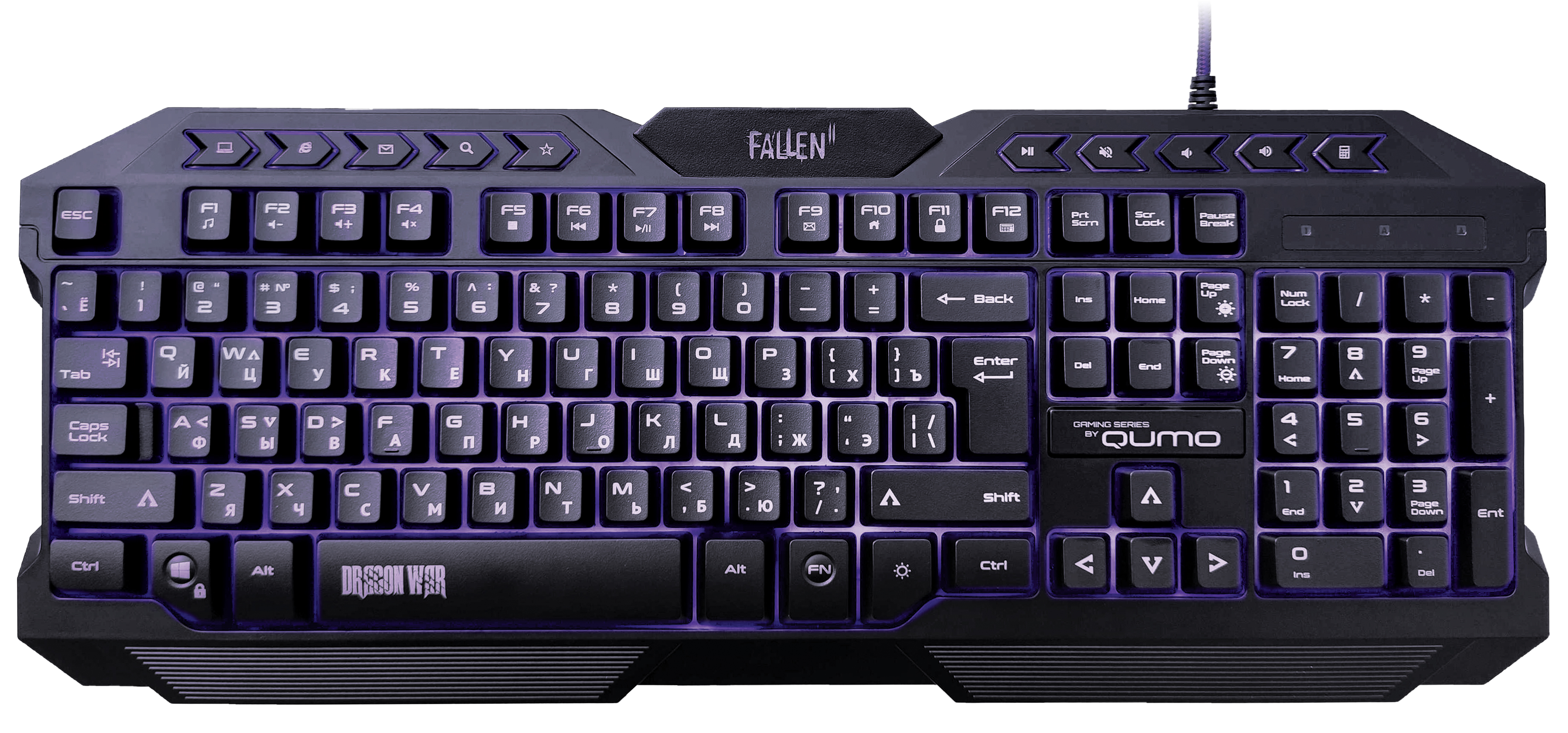 Клавиатура проводная игровая Qumo Qumo Fallen 2, цвет черный 436614 - фото 1