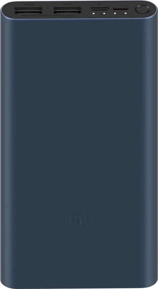 Внешний аккумулятор Xiaomi Mi Power Bank 3 10000mah Plm13zm, цвет черный 437669 - фото 1