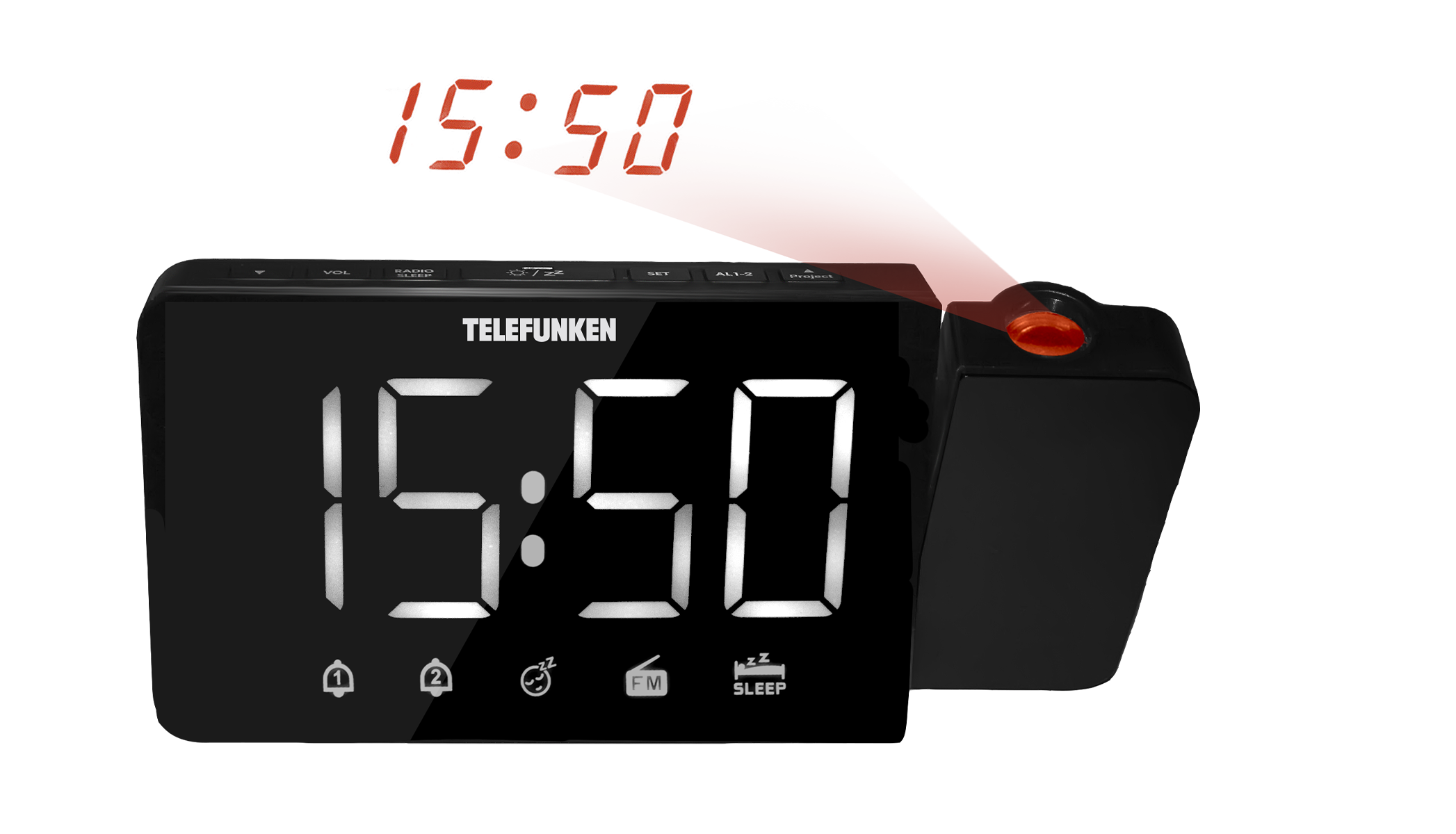 Настольные часы Telefunken Tf-1703, цвет черный 459776 - фото 1