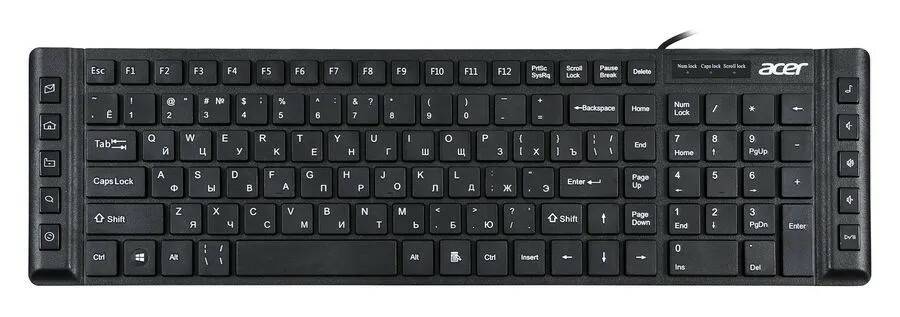 Клавиатура проводная Acer okw010 черный slim (zl.kbdee.002) okw010 черный slim (zl.kbdee.002) - фото 1