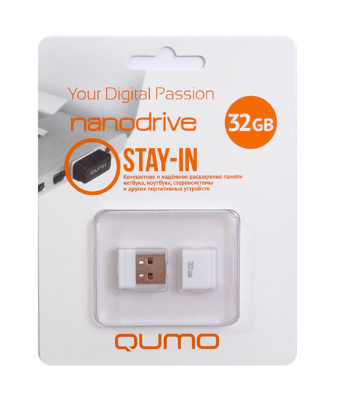 Флеш-диск Qumo 32gb Nano White