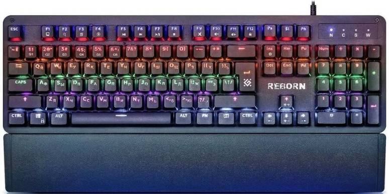 Клавиатура проводная игровая Defender reborn gk-165dl черный