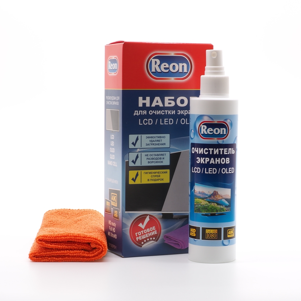 Чистящее средство Reon Reon Для Очистки Экранов 01-031 (200 Мл И Салфетка)