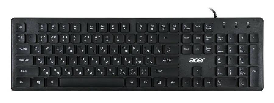 Клавиатура проводная Acer okw020 черный slim (zl.kbdee.001) okw020 черный slim (zl.kbdee.001) - фото 1