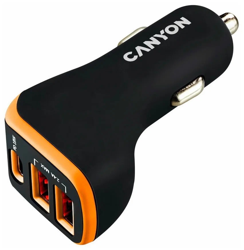 Зарядное устройство Canyon Canyon C-08 2usb-A+Usb Type-C, Pd 18w (Cne-Cca08bo), цвет черный