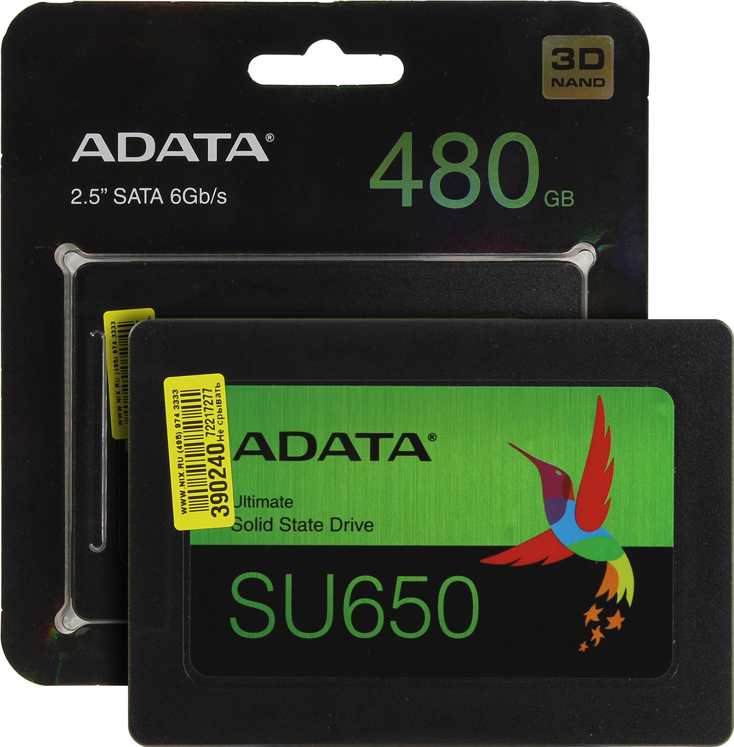 SSD накопитель Adata 480gb su650 /asu650ss-480gt-r/ 480gb su650 /asu650ss-480gt-r/ - фото 1