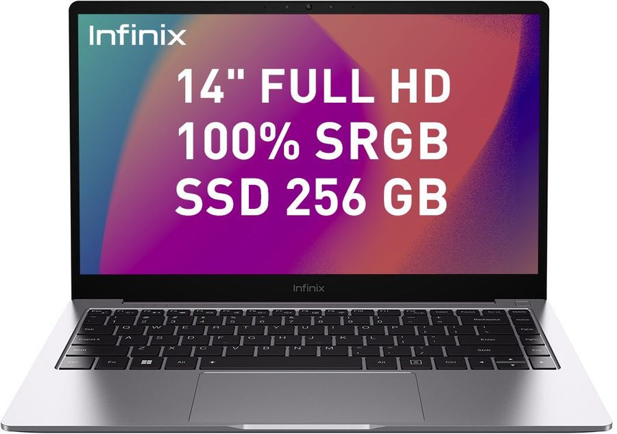 Ноутбук для работы Infinix Infinix Inbook X2 Xl23/Core I3 1115g4/8gb/256gb/14fhd/Win11 Серый, размер 8 550013 Infinix Inbook X2 Xl23/Core I3 1115g4/8gb/256gb/14fhd/Win11 Серый Intel UHD Graphics - фото 1