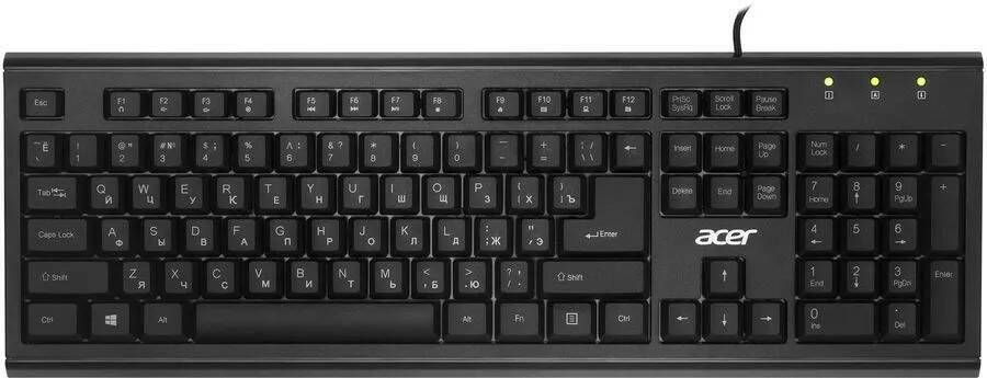 Клавиатура проводная Acer okw120 черный (zl.kbdee.006) okw120 черный (zl.kbdee.006) - фото 1