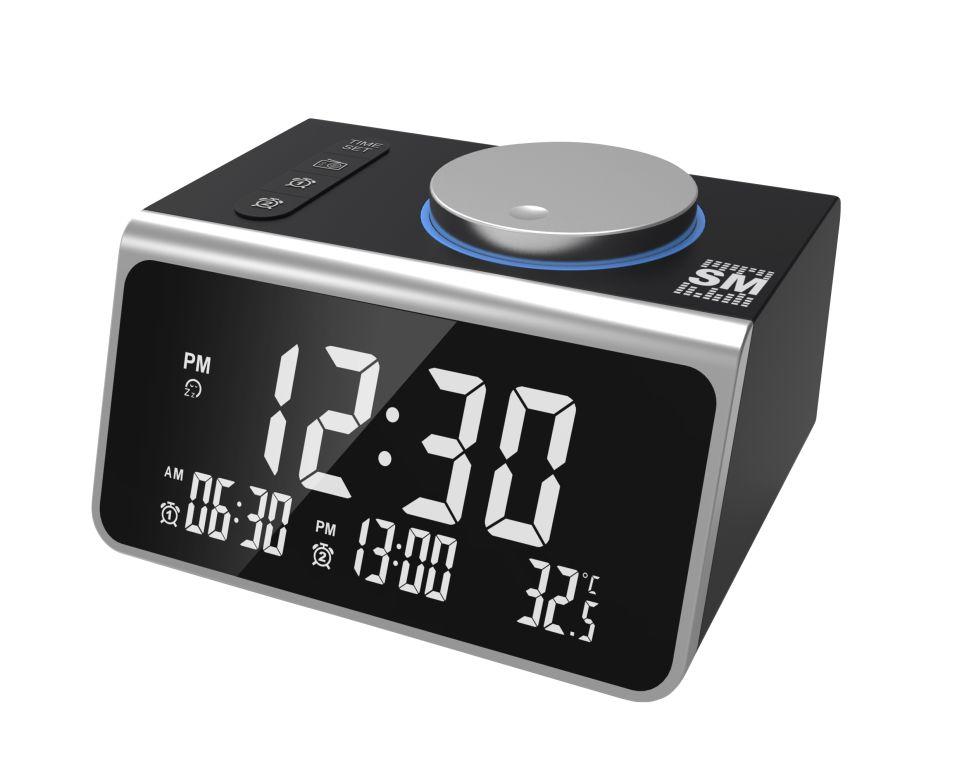 Настольные часы Soundmax sm-1521u(чёрный с серебром) sm-1521u(чёрный с серебром) - фото 1