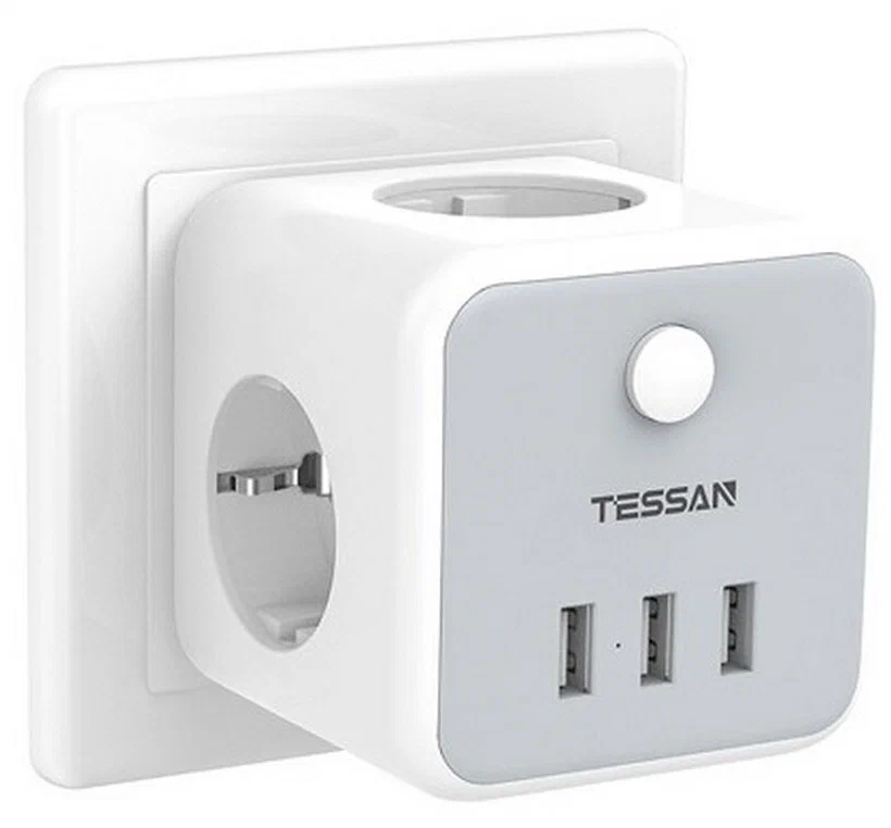 Сетевой фильтр Tessan Ts-301-De Серый