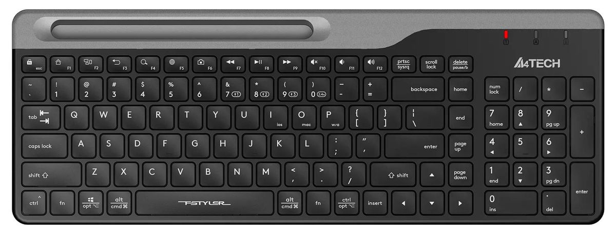 Клавиатура беспроводная A4tech a4tech fstyler fbk25 черный/серый (fbk25 black) a4tech fstyler fbk25 черный/серый (fbk25 black) - фото 1