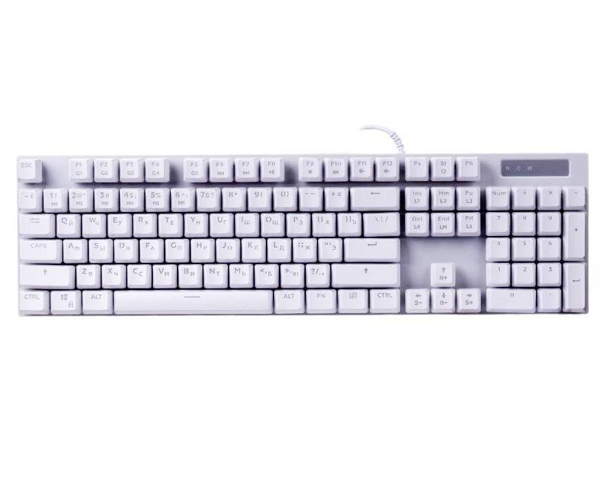 Клавиатура проводная игровая Tfn saibot kx-14 (-gm-kw-kx-14wbr) механическая белый