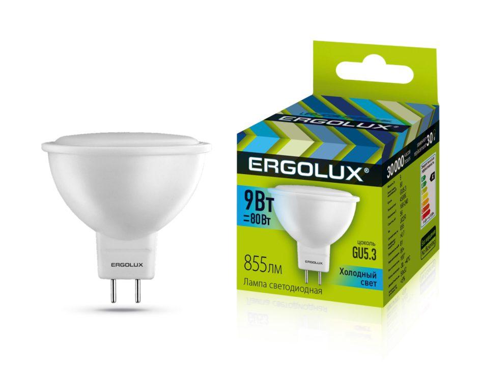 Лампочки LED GU5.3/10 Ergolux led-jcdr-9w-gu5.3-4k