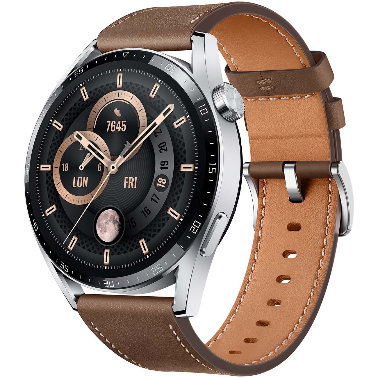 Смарт часы Huawei watch gt 3 brown leather strap (jupiter-b29v) watch gt 3 brown leather strap (jupiter-b29v) - фото 1