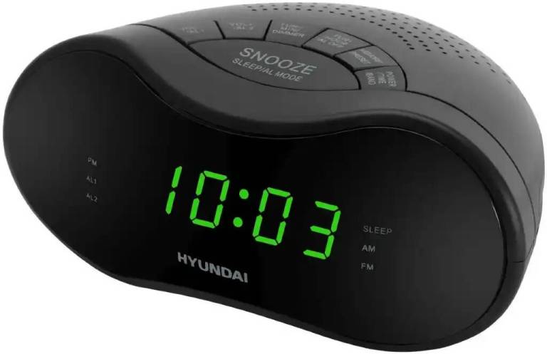 Настольные часы Hyundai hyundai h-rcl200 черный - фото 1