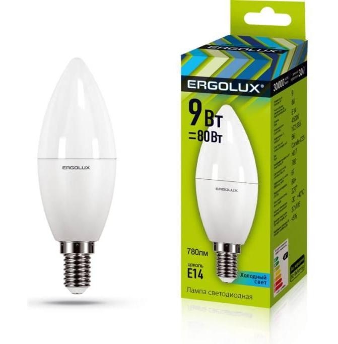 Лампочки LED E14 Ergolux led-c35-9w-e14-4k - фото 1