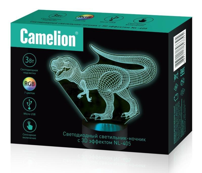 Декоративный светильник Camelion camelion nl-405 динозавр 3вт/rgb/usb camelion nl-405 динозавр 3вт/rgb/usb - фото 1