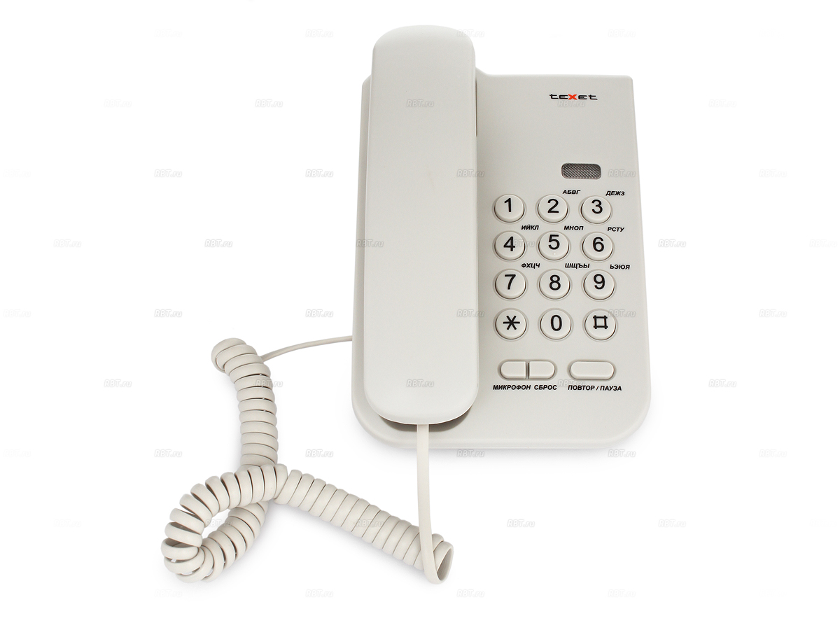 Проводной телефон Texet Tx-212 Светло-Серый